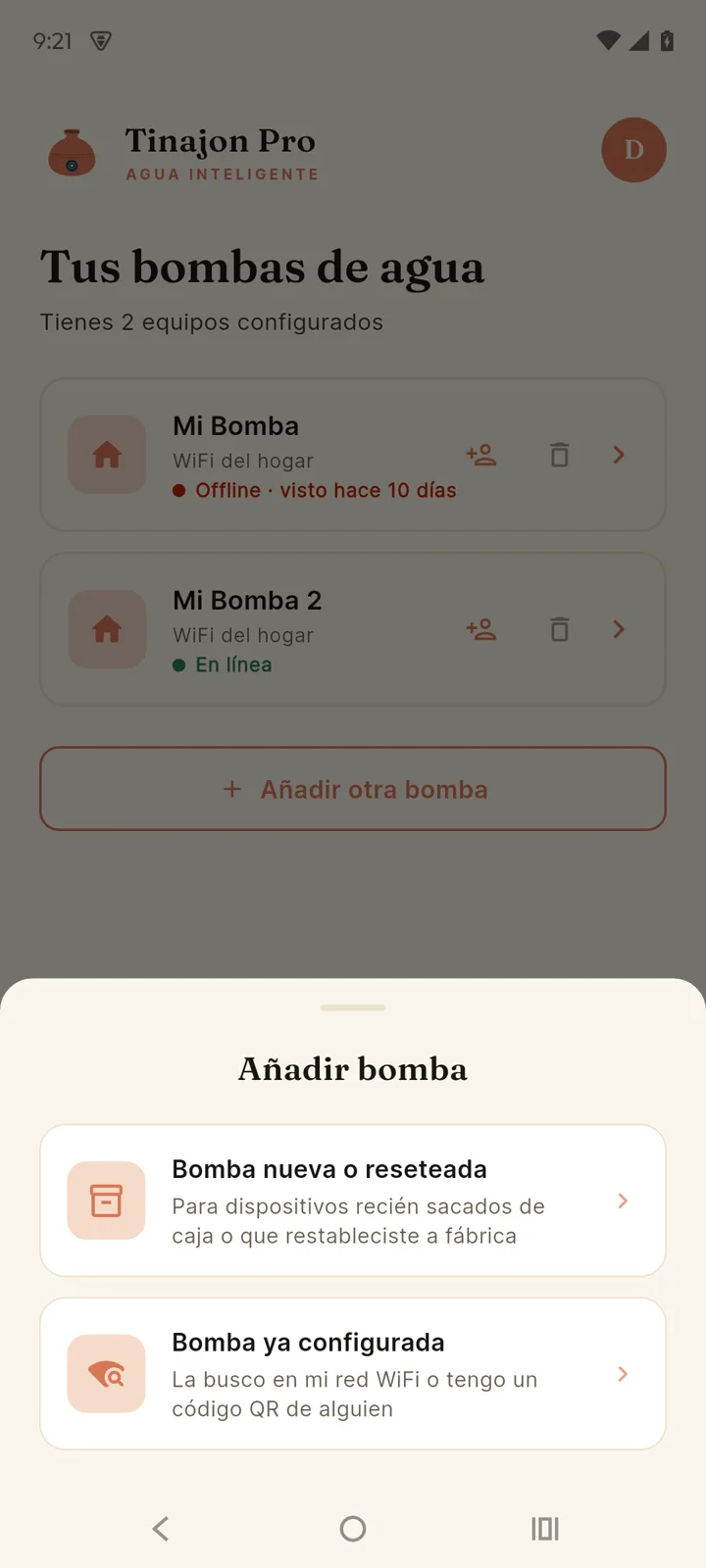 Opciones para añadir una bomba