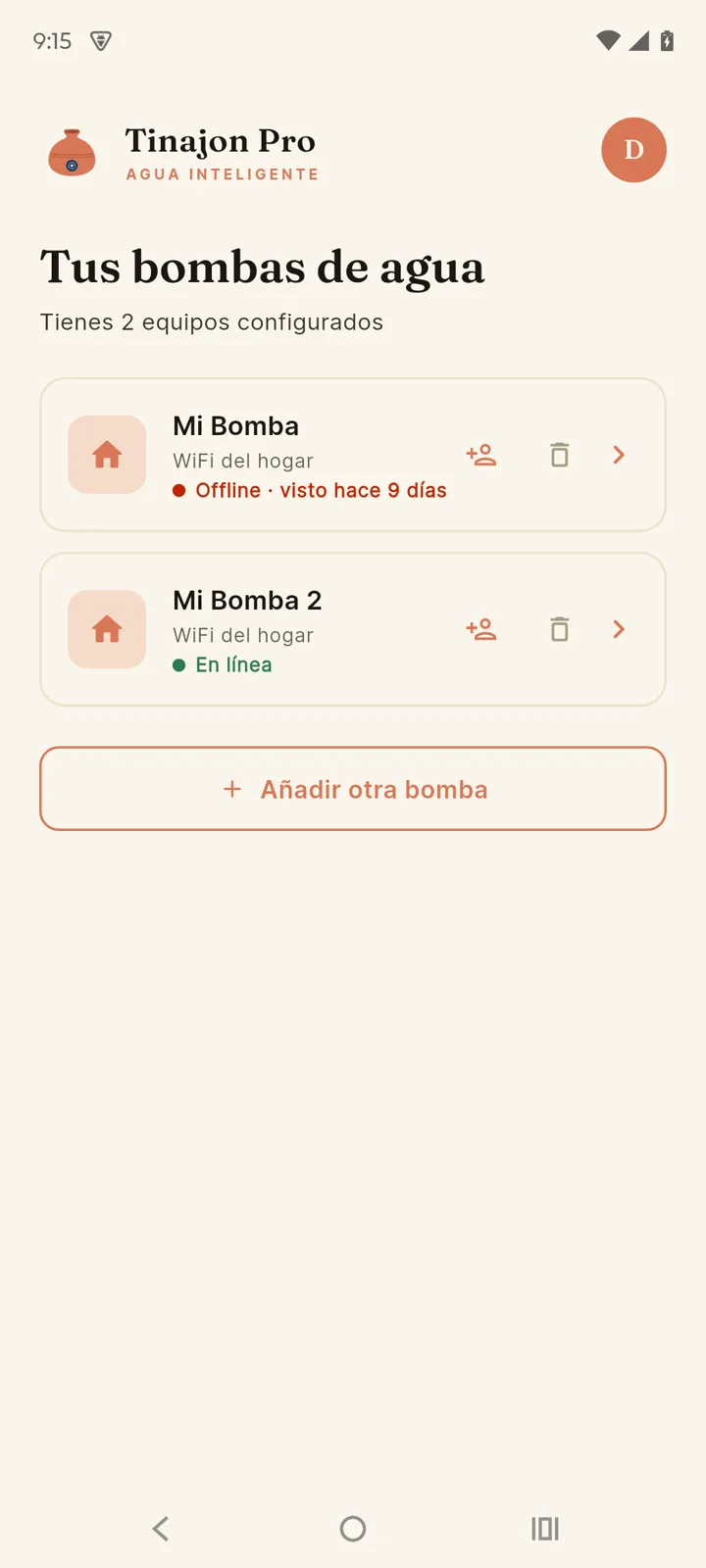 Lista de dispositivos