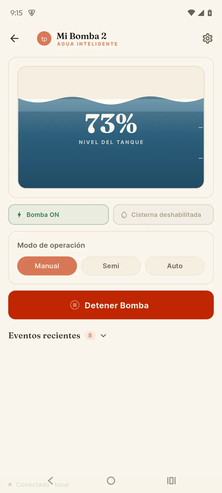 Pantalla principal con la bomba encendida