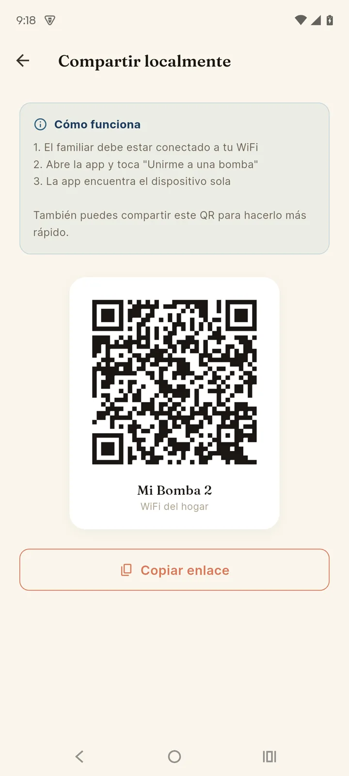 QR de compartir localmente