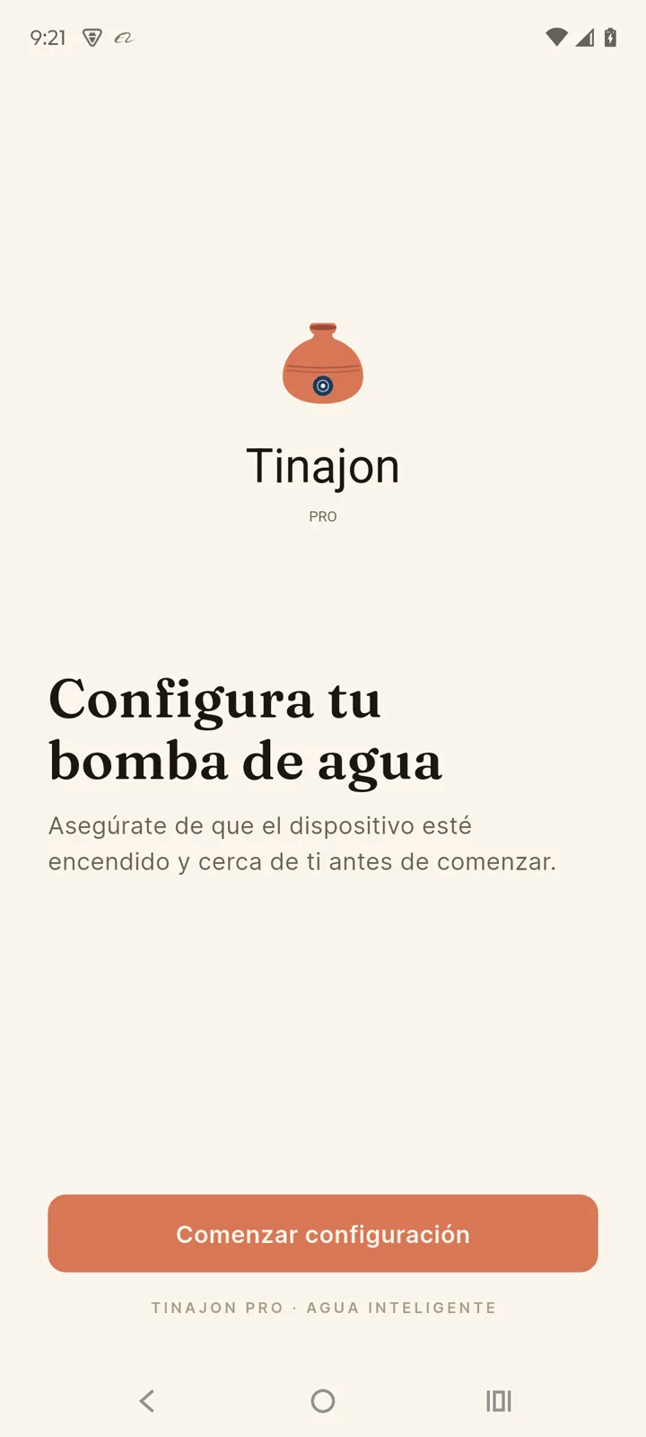 Pantalla de bienvenida del asistente